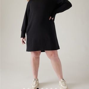 Gently worn coaster luxe sweatshirt dress in black and grey camouflage
